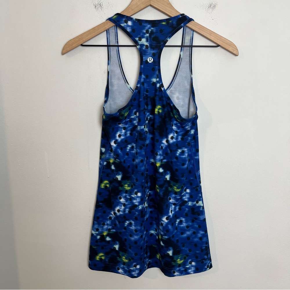 LULULEMON- Cool Racerback Windy Blooms Saphire Blue Multi Workout Tank Training - Picture 6 of 6